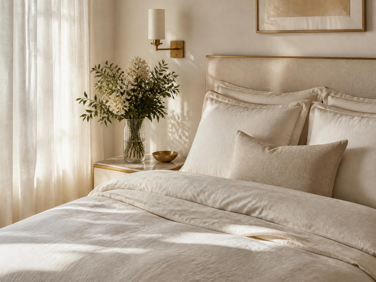 Dormitorio de lujo con ropa de cama Nusa Home